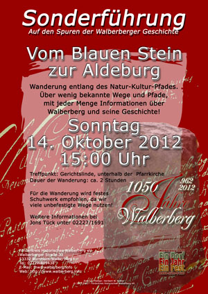 Plakat FHW Sonderf�hrung Blauer Stein zur Aldeburg_1050B